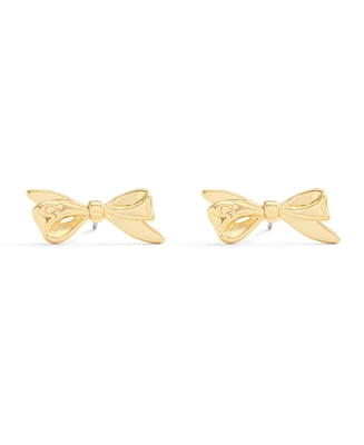 Coach Gold Signature Mini Bow Stud Earrings