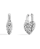 Coach Faux Stone Signature Quilted Broken Heart Huggie Earrings