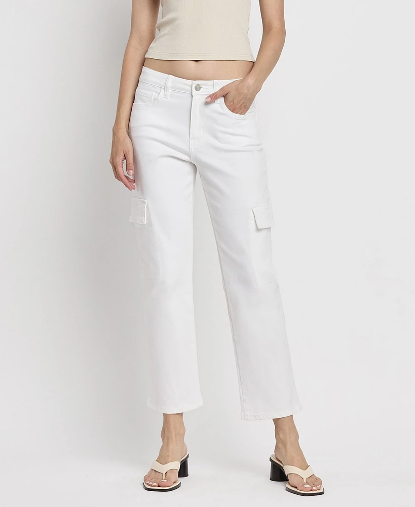 Vervet Women's High Rise Cargo Straight Jeans