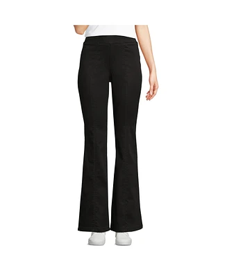 Lands' End Women's Adaptive Lycra High Rise Pull On Flare Jeans