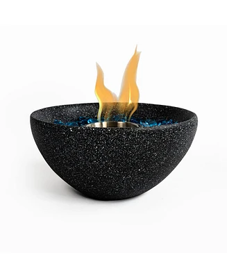 Tabletop Fire Pit Black, Table Top Fire Bowl Outdoor & Indoor Portable Ethanol Fireplace Alcohol Fire Pot