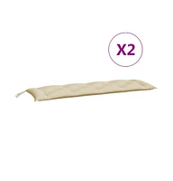 Garden Bench Cushions 2 pcs Beige 59.1"x19.7"x2.8" Oxford Fabric