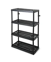 Gracious Living 4 Shelf Fixed Height Ventilated Heavy Duty Storage Unit, Black
