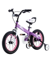 RoyalBaby Cubetube Honey 16 Inches Kids Bicycle with Training Wheels, 2 Brake Styles, and Kickstand for Boys and Girls Ages 4 to 7, Purple