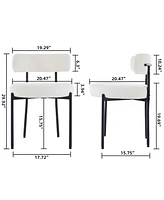 Dyhome Kitchen Chairs Mid-Century Modern Dining Chairs Set of 2, Kitchen Dining Room Chairs, Polyester Upholstered Wishbone Dining Chair