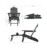 Yaheetech Folding Adirondack Chair with Adjustable Backrest