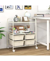 4Drawer Rolling Storage Cart shelf Scrapbook Paper Office School Organizer