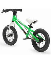 RoyalBaby Freestyle Balance Bike with Dual Handbrakes, 12 Inch Tire Wheels, and Adjustable Seat for Kids Ages 2 to 5 Years, Green