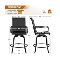 Yaheetech 2-piece Patio Swivel Texteline Bistro Chairs