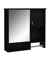 Modern Wall Mount Medicine Cabinet with Mirror and Towel Bar (29" x 28")