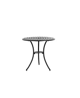 3-Piece Cast Aluminum Bistro Set with Umbrella Hole and Outdoor Durability