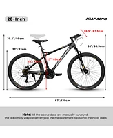 26" Mountain Bike with 21-Speed Gear System for Adults