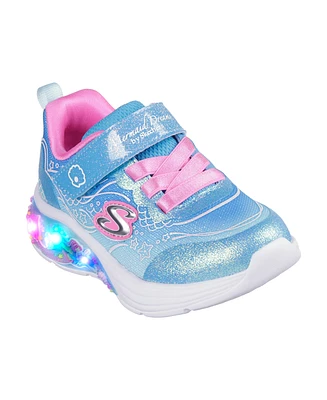 Skechers Toddler Girls' My Dreamers - Lil Mermaid Light-Up Fastening Strap Casual Sneakers from Finish Line