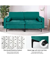 Modular 2-Seat L-Shaped Sectional Sofa Couch with Socket Usb Port