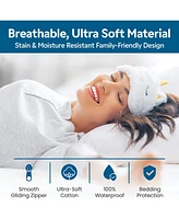 Guardmax European (26 x 26) Terry Cotton Waterproof Pillow Protector with Zipper - White (2 Pack)