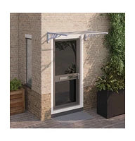 Door Canopy Gray and Transparent 48"x35.4" Polycarbonate