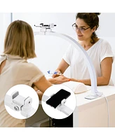 Byootique 40W Foldable Half Moon Nail Desk Lamp Led Nail Tech Light Phone Holder With Carry Bag For Manicure Beauty Salon Home Spa