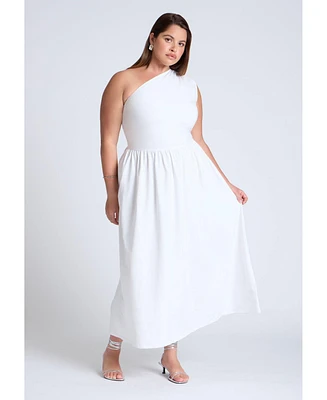 Eloquii Women's Elements Maxi One Shoulder Dress