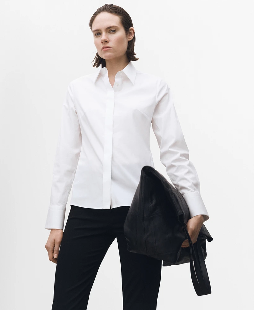 Mango Women's Slim-Fit Poplin Shirt