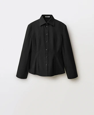 Mango Women's Cuffless Sleeve Detail Fitted Shirt