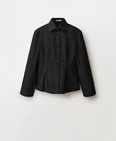 Mango Women's Cuffless Sleeve Detail Fitted Shirt