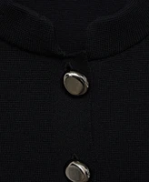 Mango Women's Mandarin Collar And Jewel Buttons Jacket Sweater