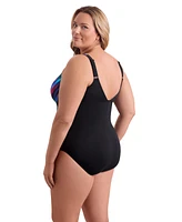 ShapeSolver by Mimi Flamingo Scoopneck Tank One Piece Swimsuit with Zipper