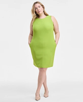 Kasper Plus Sleeveless Multi-Seam Sheath Dress