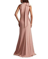 Tadashi Shoji Women's Sims Shoulder Bow Halter Gown
