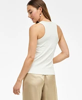 I.n.c. International Concepts Women's Perfect Ribbed Hardware-Trim Tank Top, Exclusively at Macy's