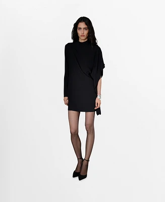 Mango Women's Short Asymmetric Sleeve Dress