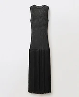 Mango Women's Openwork Fringed Knit Dress
