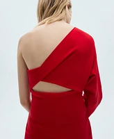 Mango Women's Asymmetric Draped Gown