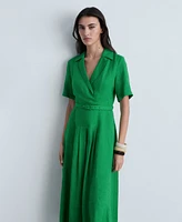 Mango Women's Belt Linen Dress