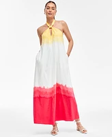 I.n.c. International Concepts Women's Dip-Dyed Linen-Blend Maxi Dress, Exclusively at Macy's