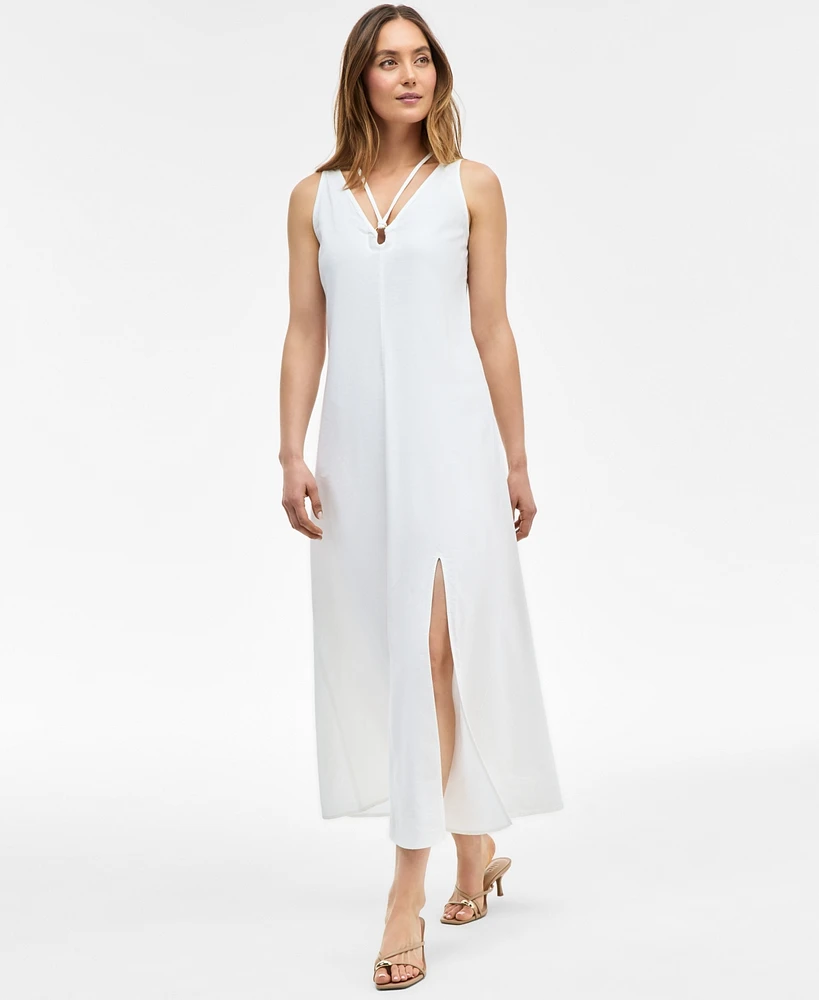 I.n.c. International Concepts Women's Linen-Blend O-Ring Maxi Dress, Exclusively at Macy's