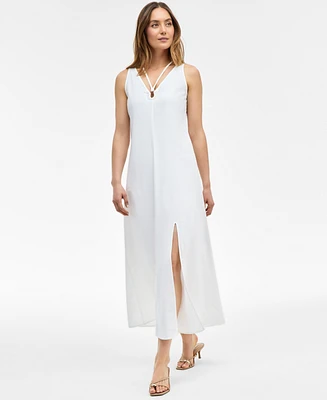 I.n.c. International Concepts Women's Linen-Blend O-Ring Maxi Dress, Exclusively at Macy's
