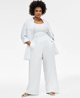 I.n.c. International Concepts Plus Pull-On Wide-Leg Pants, Exclusively at Macy's