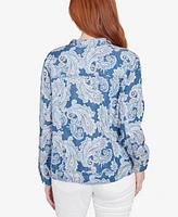 Ruby Rd. Petite Baroque Paisley Soft Button Long Sleeve Jacket