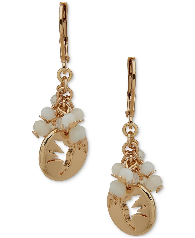 lonna & lilly Gold-Tone Bead Cluster & Bird Cutout Drop Earrings