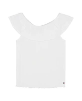 Tommy Hilfiger Big Girls Pointelle Ruffle Top
