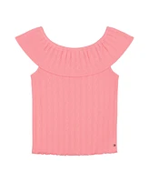 Tommy Hilfiger Big Girls Pointelle Ruffle Top