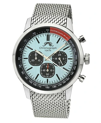 Simon Stainless Steel Chronograph Silver Tone & Black and Blue Men's Watch 1322ASIS