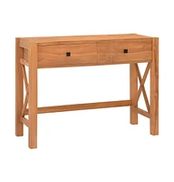 Desk with 2 Drawers 39.4"x15.7"x29.5" Teak Wood