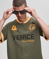 Mode of One Men's Relaxed Fit Short Sleeve Waffle-Knit Logo T-Shirt
