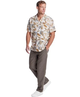 Weatherproof Vintage Mens Drawstring Pants Palm Fronds Camp Shirt