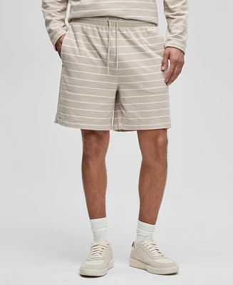 Mode of One Men's Horizontal-Stripe Terry Shorts, Exclusively at Macy's