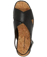 Lucky Brand Women's Pebina Crossband Platform Wedge Sandals