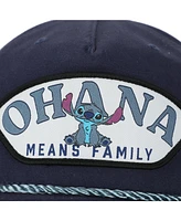 Disney Men's Stitch Ohana Means Family Adult Navy Retro Grandpa Snapback Hat