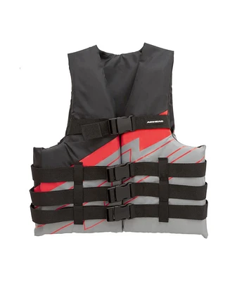 Kwik Tek Airhead Bolt Type Iii Family Adult Life Vest Jacket, 2XL/3XL, Red/Gray